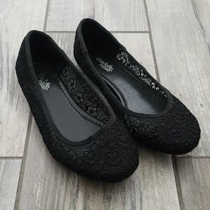 Brand new black lace flats